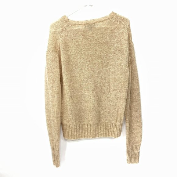 FRYE 100% Shetland Wool Women's Size L Pullover Sweater Beige - Picture 2 of 6